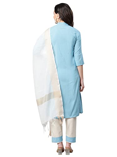 Leriya Fashion Women's Printed Straight Cotton Stitched Kurta Pant with Dupatta - Authentic Leriya Clothing | UrbanThreads - Image 5