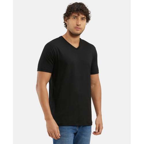 Jockey Men's Solid V Neck Half Sleeve T-Shirt - Image 4