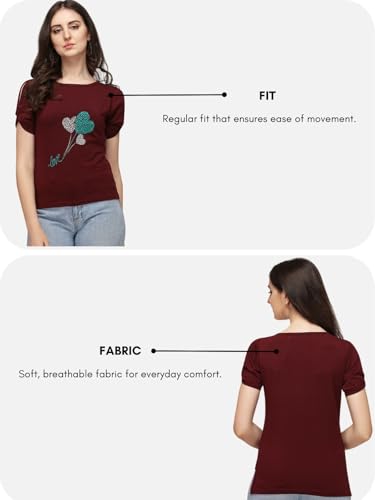 Leriya Fashion Women's Casual Short Rolled Sleeve Henry Shirts Leopard Lip Print T-Shirts Crew Neck - Authentic Leriya Clothing | UrbanThreads - Image 5