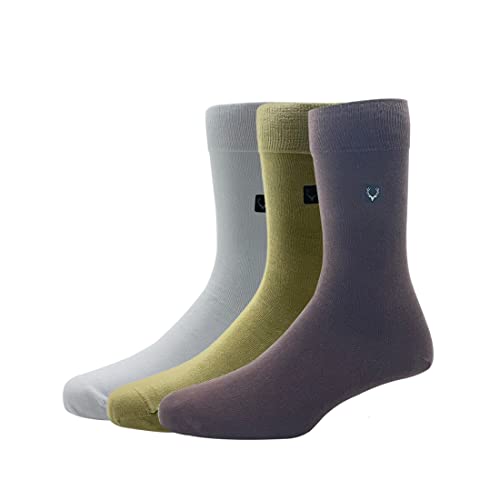Allen Solly Men's Cotton Full Length Socks Pack of 3 Beige Brown White - Image 2