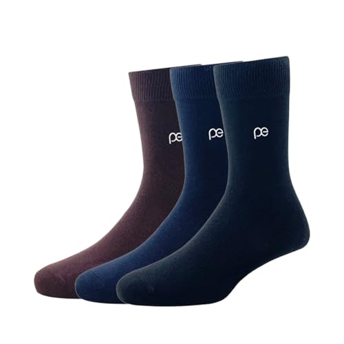 Peter England Men's Cotton Full Length Socks Multicolour Free Size Pack of 3 - Image 2