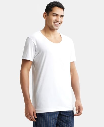 Jockey 8817 Men's Combed Cotton Round Neck Half Sleeved Vest - Image 4