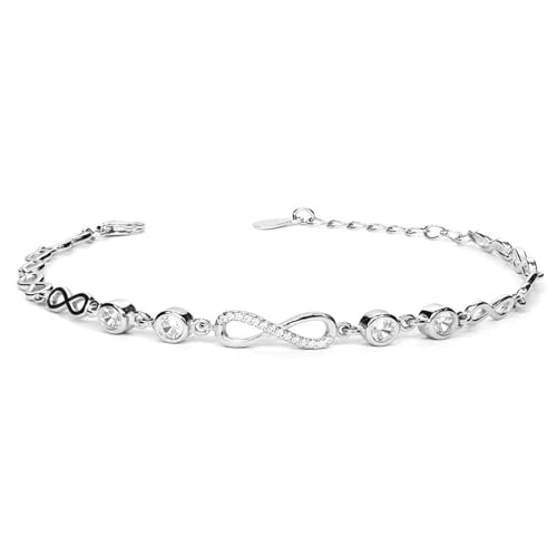 ZAVYA 925 Sterling Silver CZ Infinity Adjustable Bracelet - Image 2