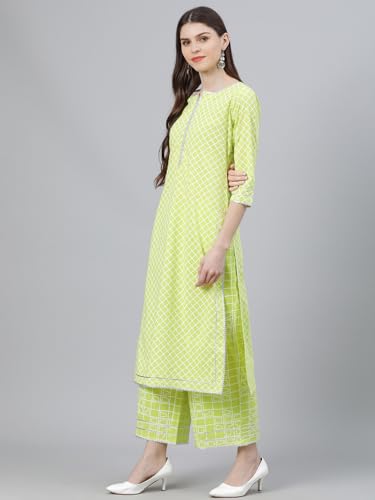 Libas Printed Cotton Kurta Palazzo Set | UrbanThreads.in - Image 4