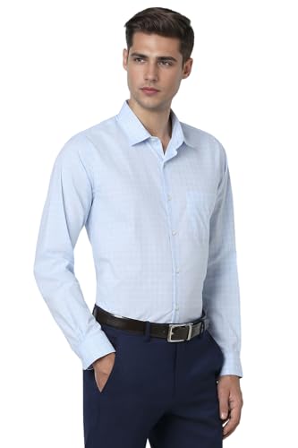 Peter England Men's Slim Fit Checkered Shirt Cotton-Rich - Image 4