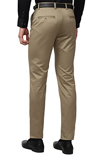 Peter England Men's Mid Rise Slim Casual Pants - Image 5