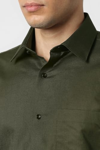 Van Heusen Men Cotton Linen Solid Modern Fit Shirt - Authentic Van Clothing | UrbanThreads - Image 5