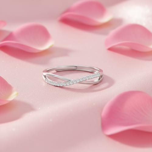 ZAVYA Infinity Promise of Love Rhodium Plated Adjustable Ring - Image 4
