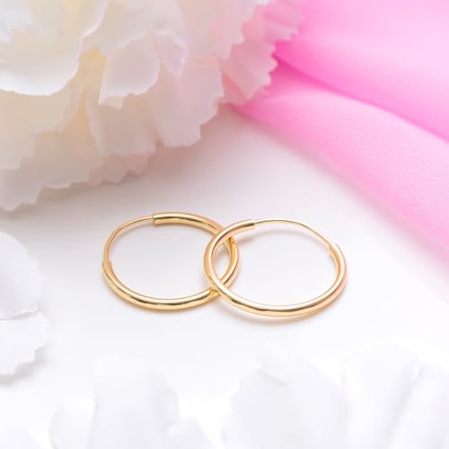 ZAVYA 925 Sterling Silver Minimal Minimal Gold Plating Hoop Earrings | | Gift for Women and Girls | - Authentic ZAVYA Accessories | UrbanThreads - Image 3