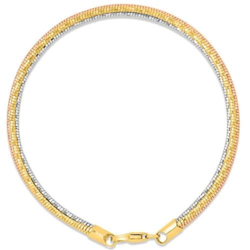 ZAVYA 925 Sterling Silver Triple Tone Chain Bracelet - Image 2