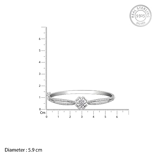 GIVA 925 Silver Zircon Flower Bracelet Adjustable for Women - Image 5