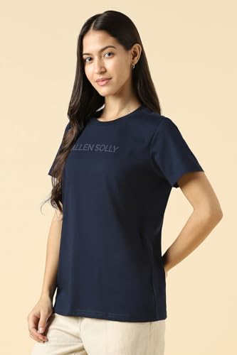 Allen Solly Women Cotton Regular Fit Crew Neck T-Shirt - Image 3