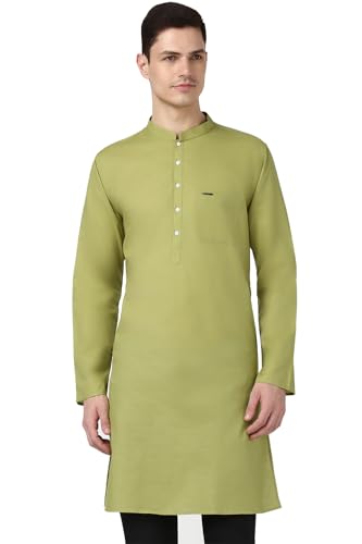Peter England Men's Cotton Regular Fit Long Kurta - Image 2