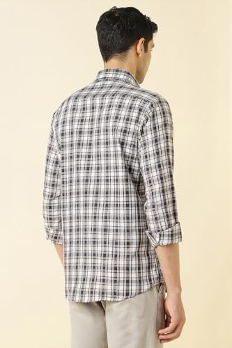 Allen Solly Men Cotton Slim Fit Small Checks Casual Shirt - Image 5