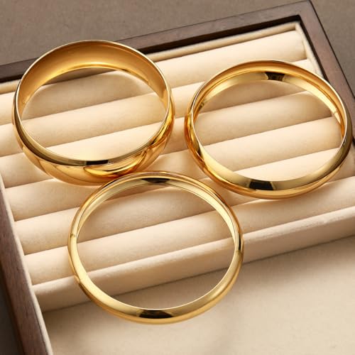 UrbanThreads Gold Plated Kada Bangle Set of 3 - Image 4