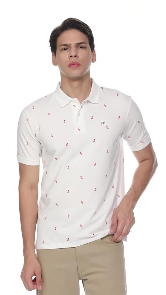 Peter England Men's Cotton Regular Fit Half Sleeve Polo T-Shirt - Image 3