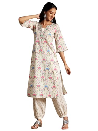Libas Womens Printed Cotton Straight Kurta With Salwar - Authentic Libas Clothing | UrbanThreads - Image 2
