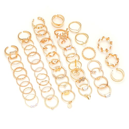 Shining Diva Set of 48 Gold Plated Rings for Women and Girls - Image 2