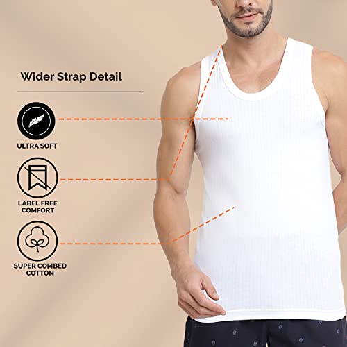 Van Heusen Men Sport Ultra Soft Regular Fit Vest - Combed Cotton - Pack of 2 - Wider Straps, Solid - Authentic Van Clothing | UrbanThreads - Image 5