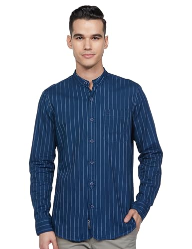 Allen Solly Men Cotton Regular Fit Mandarin Collar Shirt - Image 2