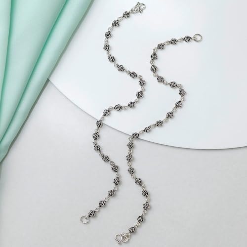 ZAVYA 925 Sterling Silver Rhodium Plated Anklet | Gifts for Women & Girls | With Certificate of Auth - Authentic ZAVYA Fashion | UrbanThreads - Image 5