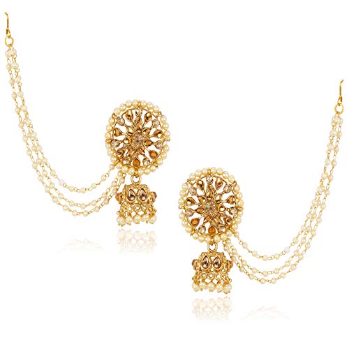 Shining Diva Gold Plated Pearl Earrings for Women & Girls - Image 2
