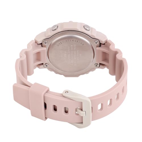 Casio Pink Digital Watch Beige Band Step Tracking - Image 5