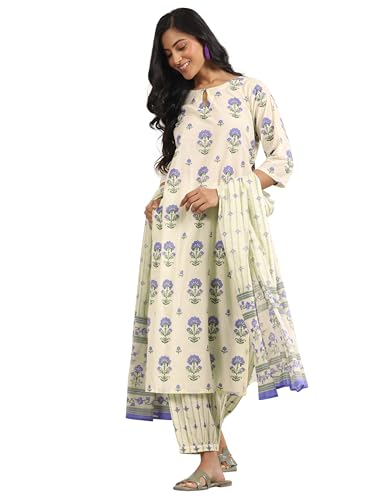 Libas Womens Printed Cotton Straight Kurta With Salwar and Dupatta - Authentic Libas Clothing | UrbanThreads - Image 2