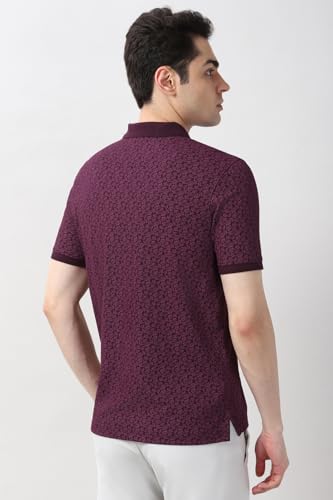 Peter England Men's Cotton-Polyester Floral Polo Shirt - Image 4