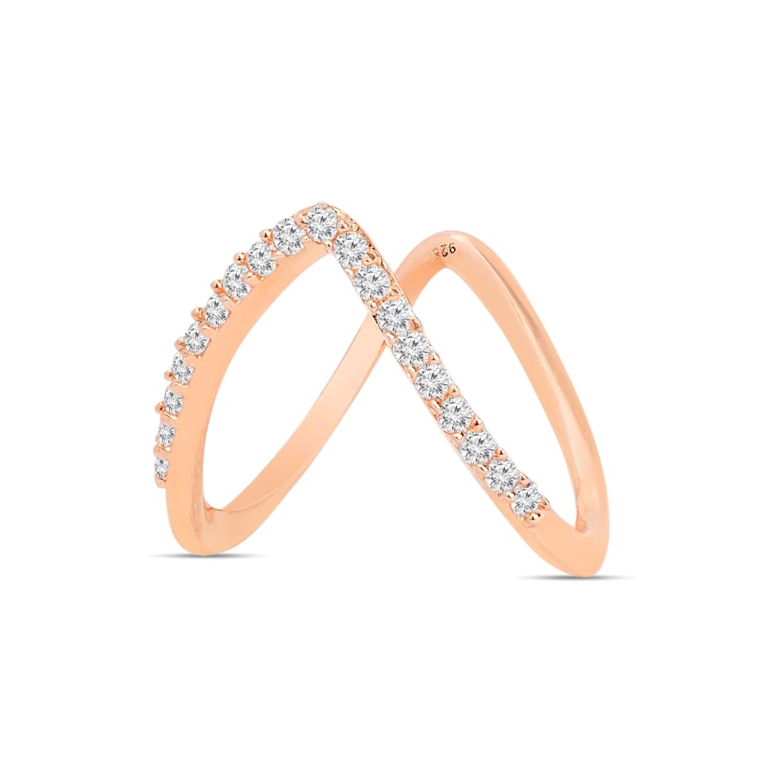 ZAVYA 925 Sterling Silver Heart CZ Ring for Women