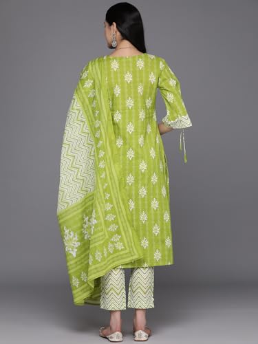 Libas Womens Printed Cotton Straight Kurta With Trousers and Dupatta - Authentic Libas Clothing | UrbanThreads - Image 4