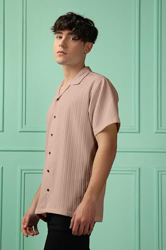 Urban Buccachi Men's Black Striped Shirt | Half Sleeve Polycotton Shirt for Men | Casual & Formal We - Authentic Urban Clothing | UrbanThreads - Image 4