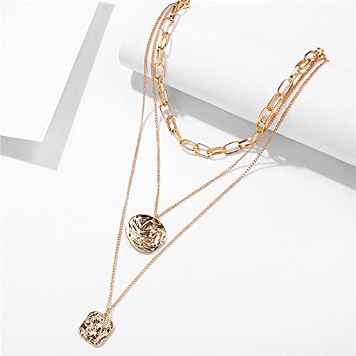 Shining Diva Multilayer Metal Chain Pendant Necklace Women - Image 5