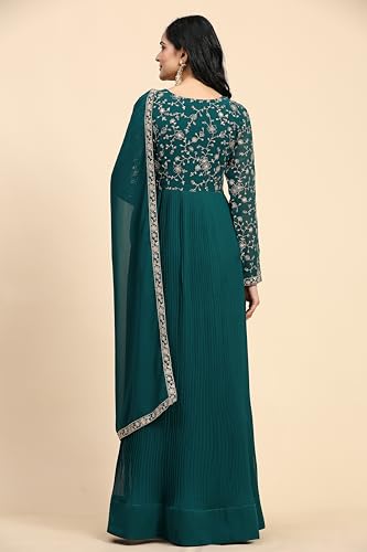 TRENDMALLS Women's Georgette Embroidery Work Alia Cut Anarkali Kurta Pant with Dupatta Set - Authentic TRENDMALLS Clothing | UrbanThreads - Image 5