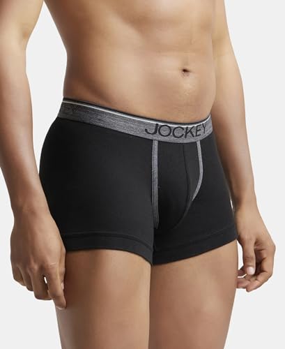 Jockey 8015 Men's Combed Cotton Rib Solid Trunk - Image 4