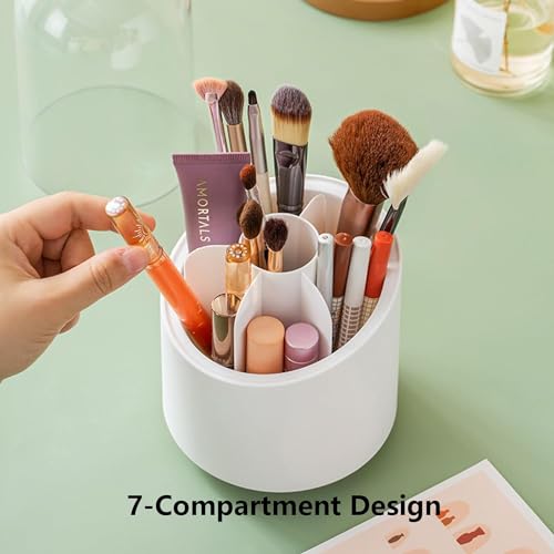 Spirahomes 360° Rotating Makeup Brushes Organizer with Lid - Image 3