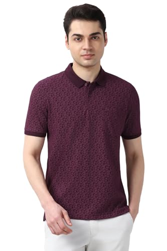 Peter England Men's Cotton-Polyester Floral Polo Shirt - Image 2