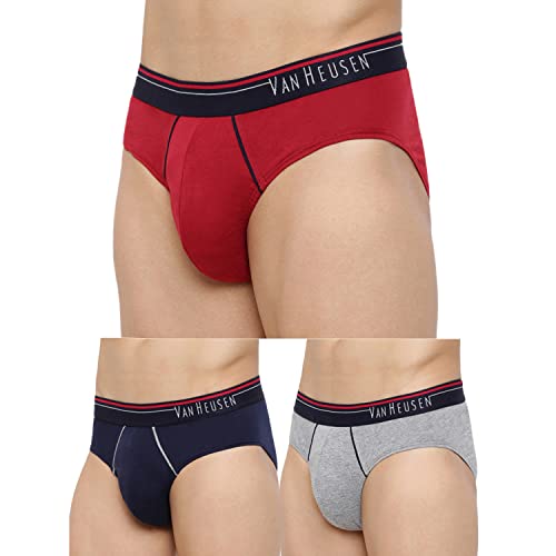 Van Heusen Men's Cotton Solid Anti Bacterial Brief Pack of 3 - Image 2