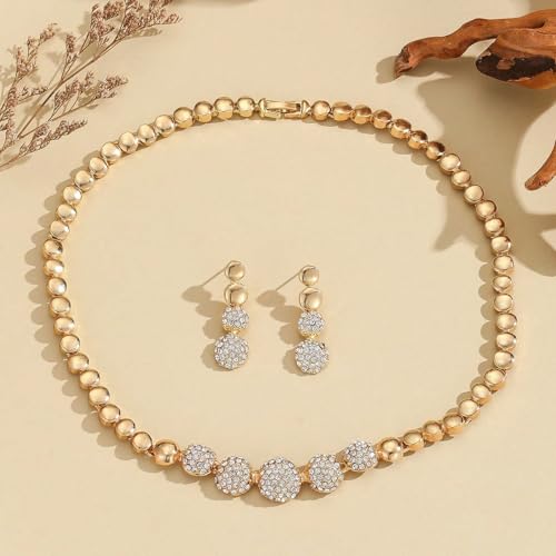 Urban Threads Gold Crystal Necklace and Earrings Set - Image 5