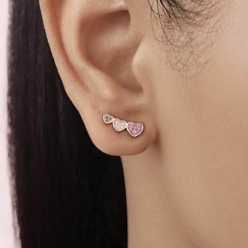 Zavya 925 Sterling Silver Couple Heart Rose Gold Plated Earrings | Gifts For Women And Girls | With - Authentic Zavya Accessories | UrbanThreads - Image 4