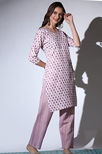 Leriya Fashion Kurti for Women | Cotton Blend Floral Foil Printed Ethnic Indian Kurtis for Women | A - Authentic Leriya Clothing | UrbanThreads - Image 4