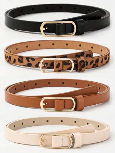 Shining Diva Fashion Leather Belts 4 Pcs Combo for Women - Image 3