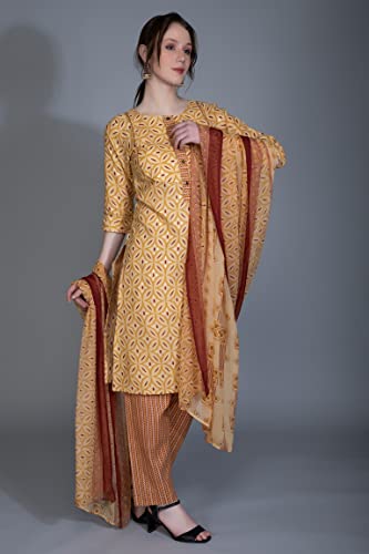 Leriya Fashion Women's Kurtis with Pant Set || Fully Stitched Cotton Floral Printed Kurti with Chevr - Authentic Leriya Clothing | UrbanThreads - Image 5