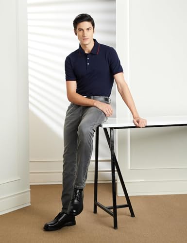 Symbol Men's Cotton Stretch Solid Polo T-Shirt Regular Fit - Image 5