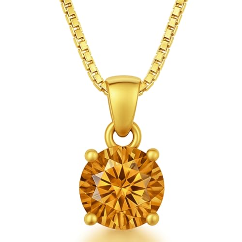 ZAVYA 925 Sterling Silver Refined Cubic Zirconia Gold Plating Pendant Necklace | Gift for Women and - Authentic ZAVYA Accessories | UrbanThreads - Image 2