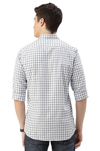 Peter England Men's Slim Fit Full Sleeve Checkered Shirt - Image 5