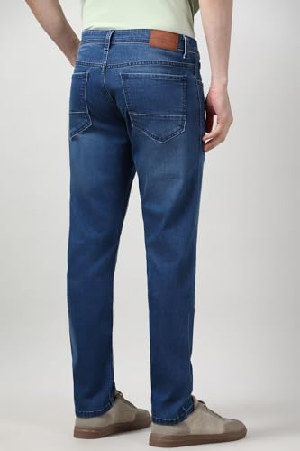 Peter England Men's Slim Tapered Jeans Mid Wash - Image 4
