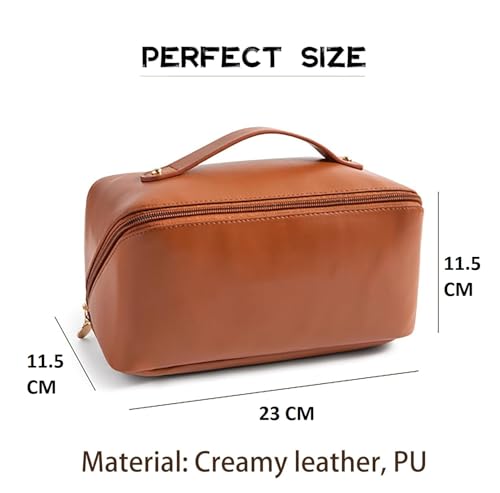 JRM Women Large Capacity Waterproof Leather Cosmetic Bag - Image 4