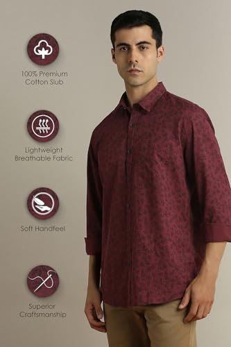 Peter England Leaf Print Slim Fit Shirt - Image 5