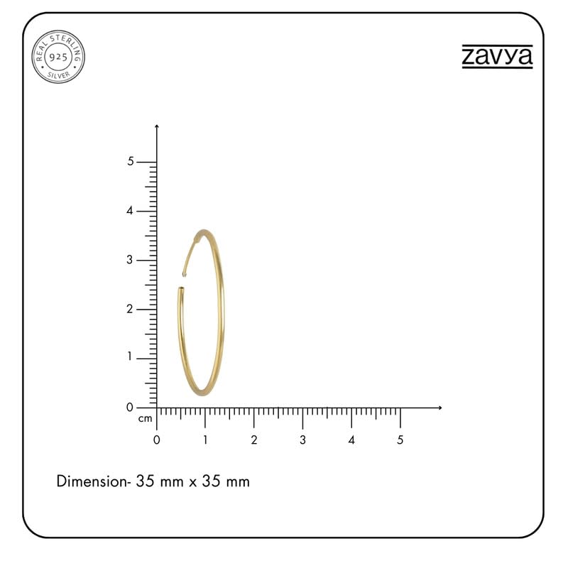 ZAVYA 925 Sterling Silver Minimal Minimal Gold Plating Hoop Earrings | | Gift for Women and Girls | - Authentic ZAVYA Accessories | UrbanThreads - Image 5